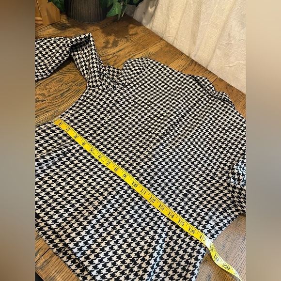 LES AILES DE LA MODE vintage black and white houndstooth blazer size 11 - Picture 5 of 10